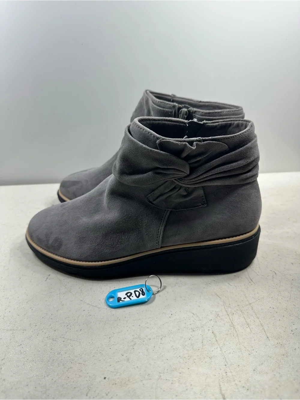 Women’s Ankle Boot - Gray Suede Wedge